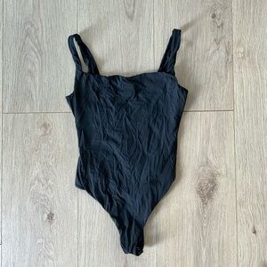SKIMS Black Square Neck Bodysuit